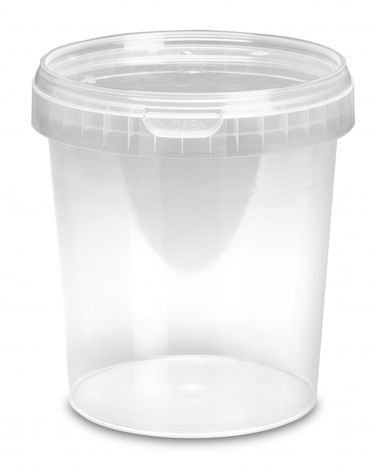 Verzegelbaar TP beker-pot-bak met diameter 133 mm. en inhoud 1300 ml. - Joop Voet Verpakkingen